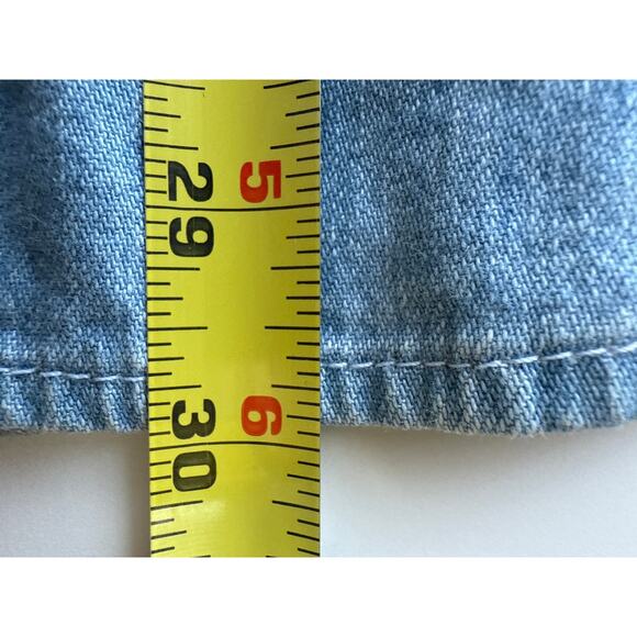 Vintage 90s Express Chambray Denim Button Down Women's Shirt Size Large - Picture 8 of 9